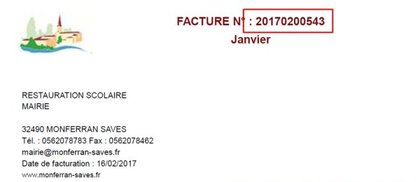 Etape 1 : identifiez votre numéro de facture